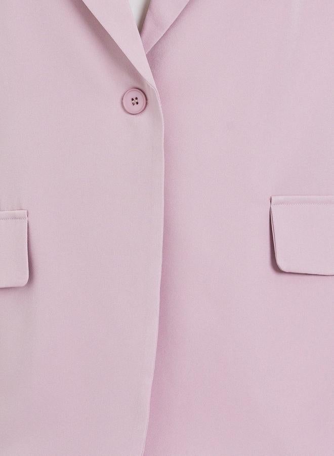 Styli Pink Oversized Notch Lapel Blazer - Image 2